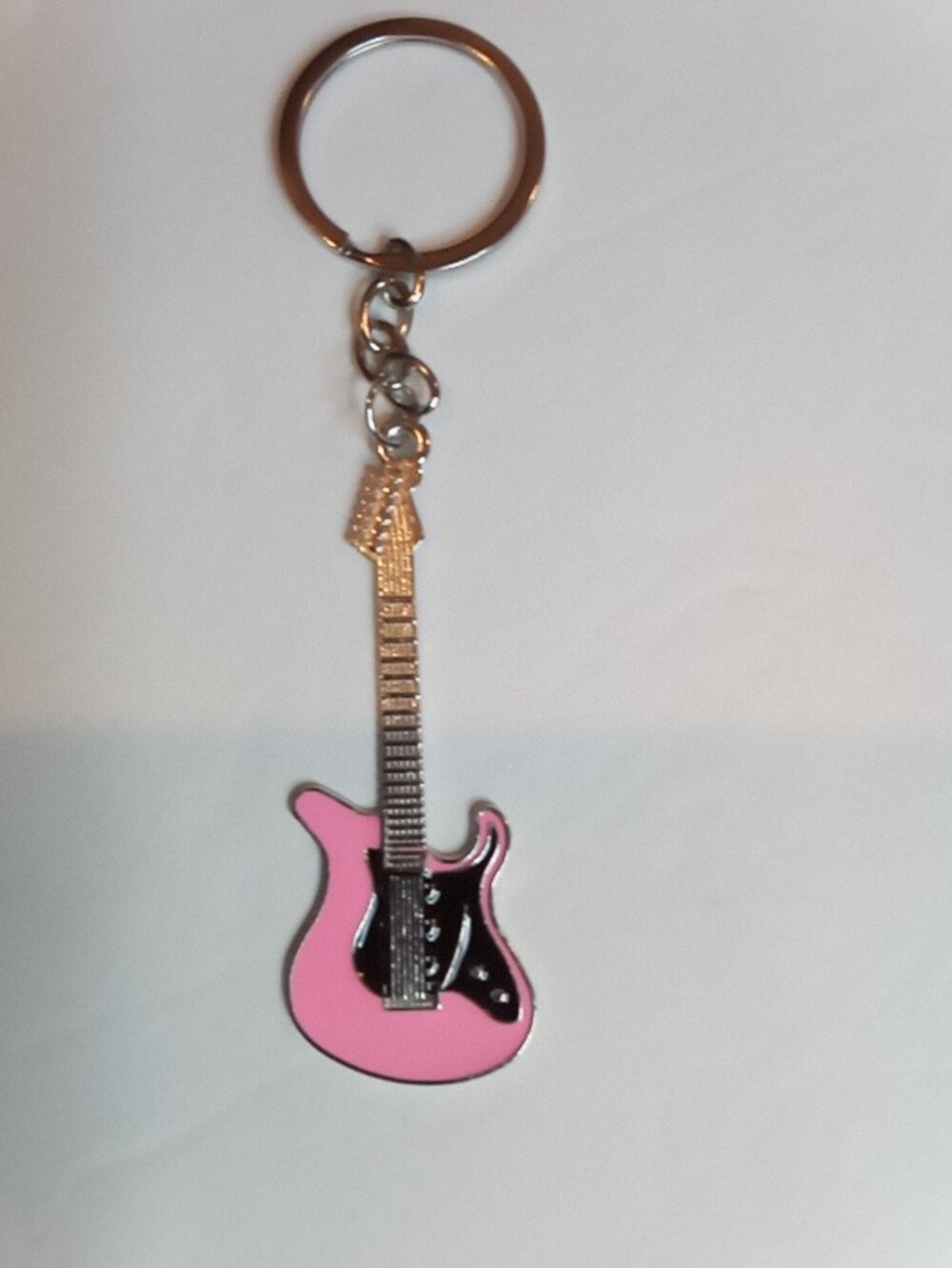 Pick (1) Guitar Keychain - Orange, Black, Red, White, Blue, Pink - Picture 9 of 9